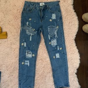 Distressed Mom Jeans